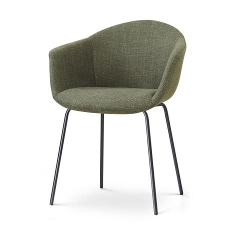 Nora-Otis eetkamerstoel forestgroen - zwart onderstel