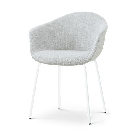 Nora-Otis eetkamerstoel grijs melange - wit onderstel