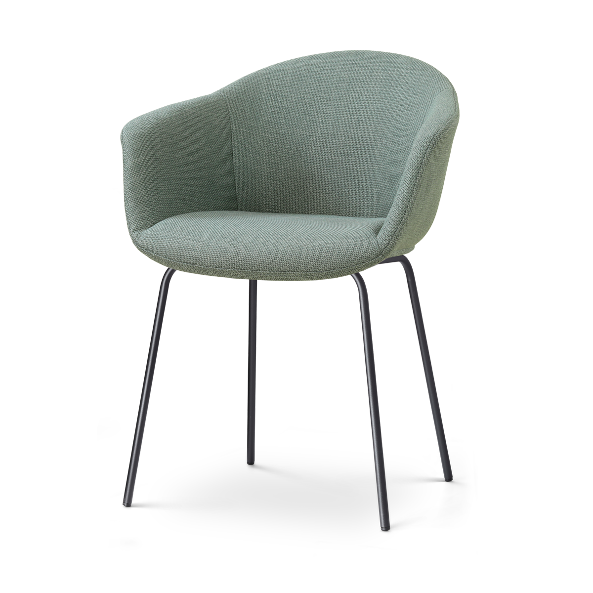 Nolon Nora-Otis eetkamerstoel saliegroen - zwart onderstel