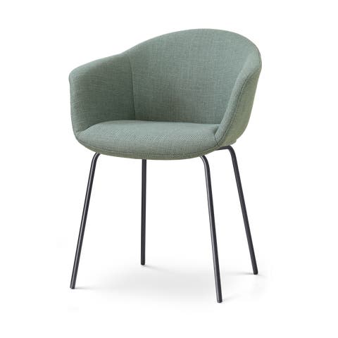 Nora-Otis eetkamerstoel saliegroen - zwart onderstel