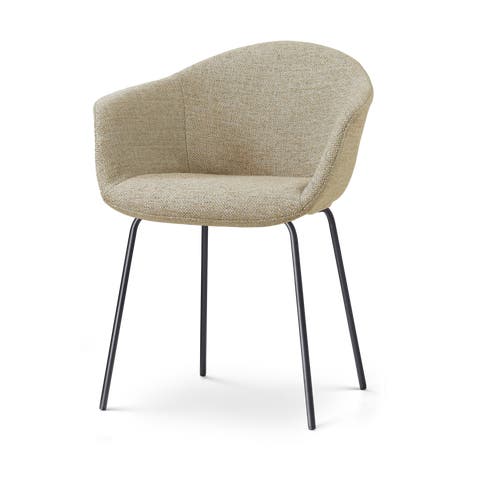 Nora-Otis eetkamerstoel taupe melange - zwart onderstel