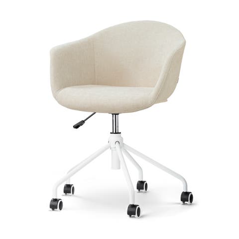Nout-Otis bureaustoel cottonbeige - wit onderstel