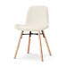 Nena-Fé eetkamerstoel rib beige - houten onderstel