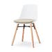Nena-Liv eetkamerstoel wit met nougatbruin zitkussen - houten onderstel