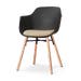 Nena-Liz eetkamerstoel zwart met nougatbruin zitkussen - houten onderstel