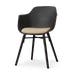 Nena-Liz eetkamerstoel zwart met nougatbruin zitkussen - zwart houten onderstel