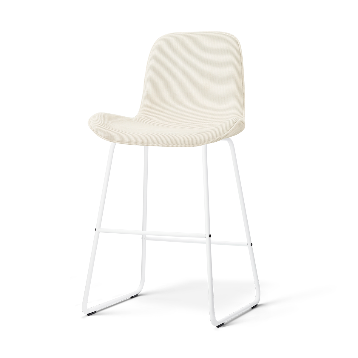 Nino-Fé barkruk rib beige - wit onderstel - 65 cm