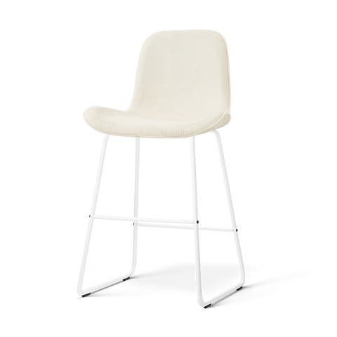 Nino-Fé barkruk rib beige - wit onderstel - 65 cm