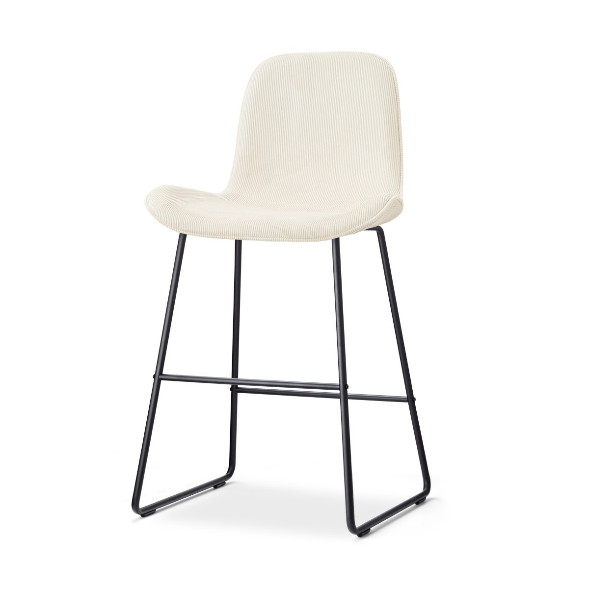 Nino-Fé barkruk rib beige - zwart onderstel - 65 cm