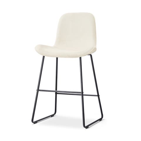 Nino-Fé barkruk rib beige - zwart onderstel - 65 cm