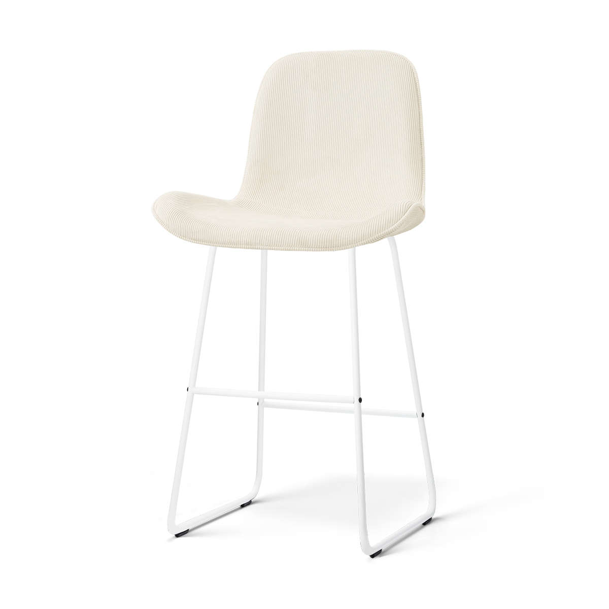 Nino-Fé barkruk rib beige - wit onderstel - 75 cm