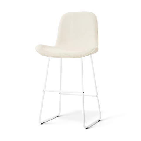 Nino-Fé barkruk rib beige - wit onderstel - 75 cm