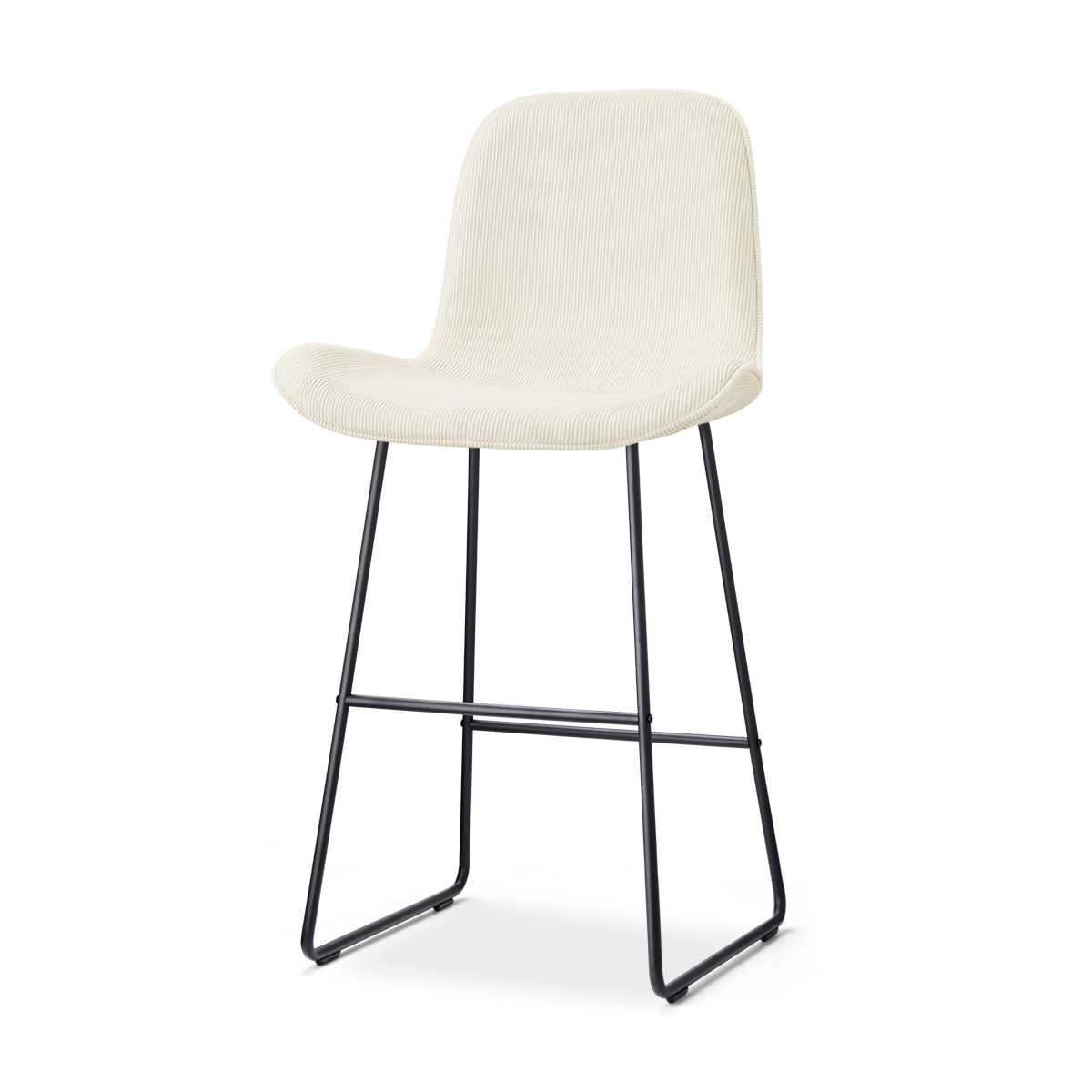 Nino-Fé barkruk rib beige - zwart onderstel - 75 cm