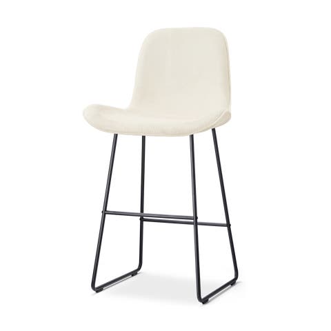 Nino-Fé barkruk rib beige - zwart onderstel - 75 cm