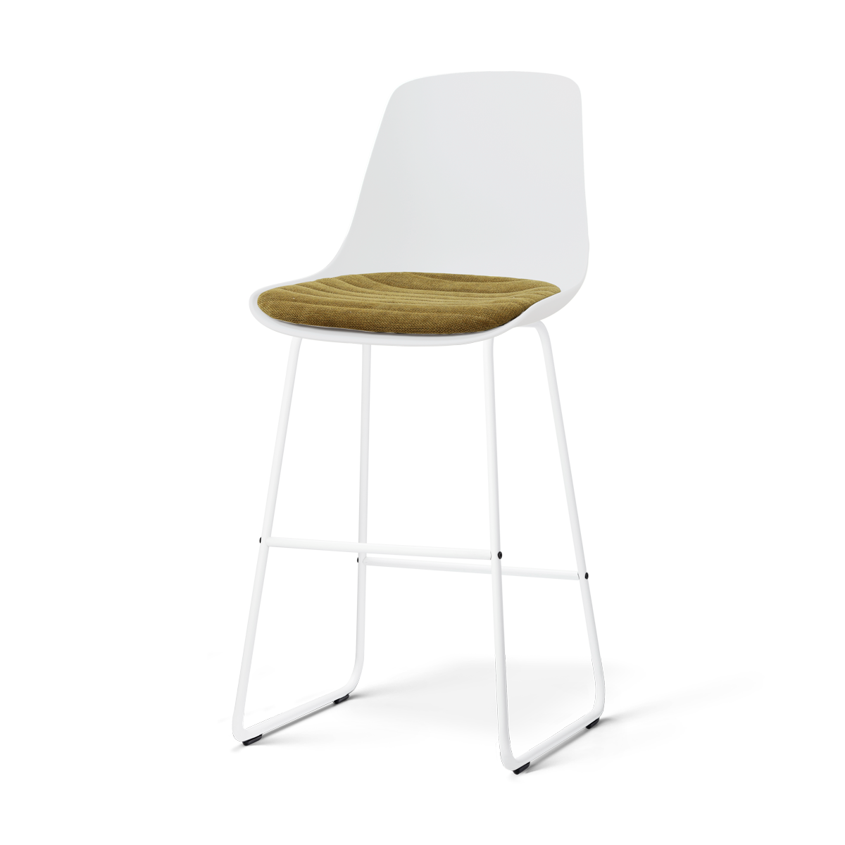 Nolon Nino-Liv barkruk wit met mosgroen zitkussen - wit onderstel - 75 cm