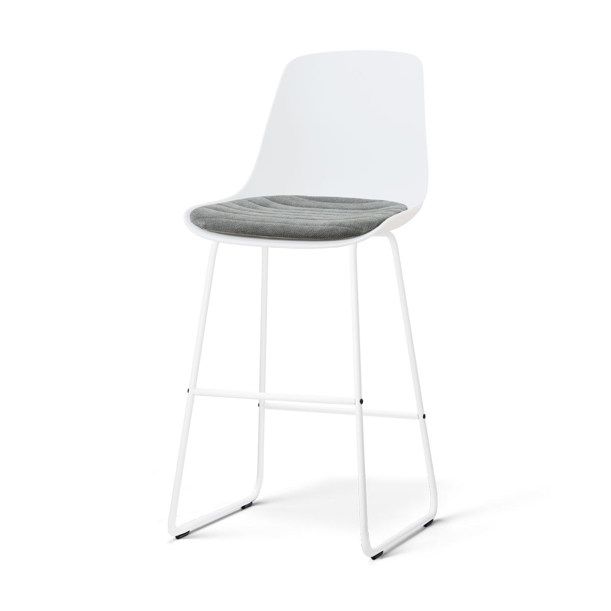 Nolon Nino-Liv barkruk wit met zeegrijs zitkussen - wit onderstel - 75 cm