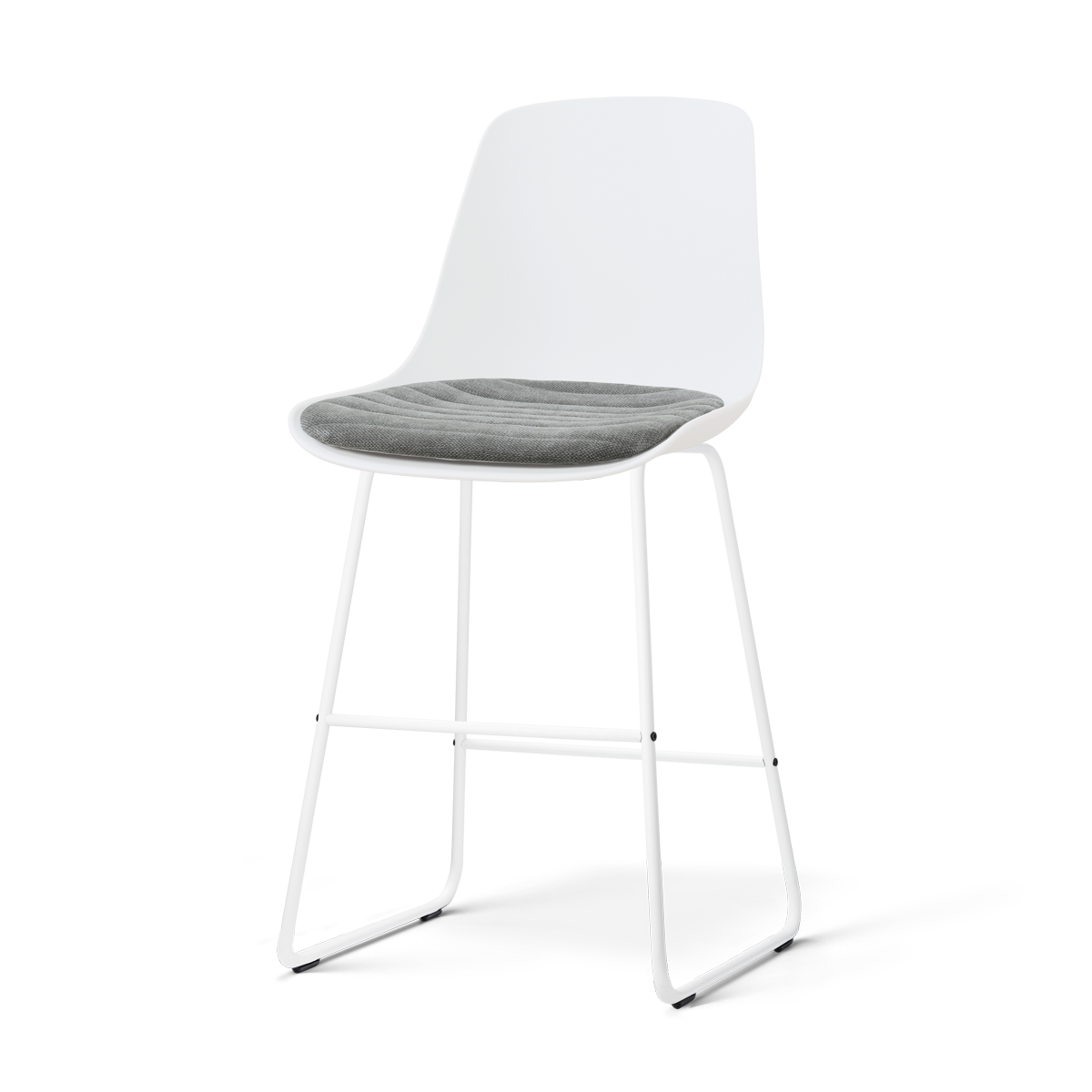 Nolon Nino-Liv barkruk wit met zeegrijs zitkussen - wit onderstel - 65 cm