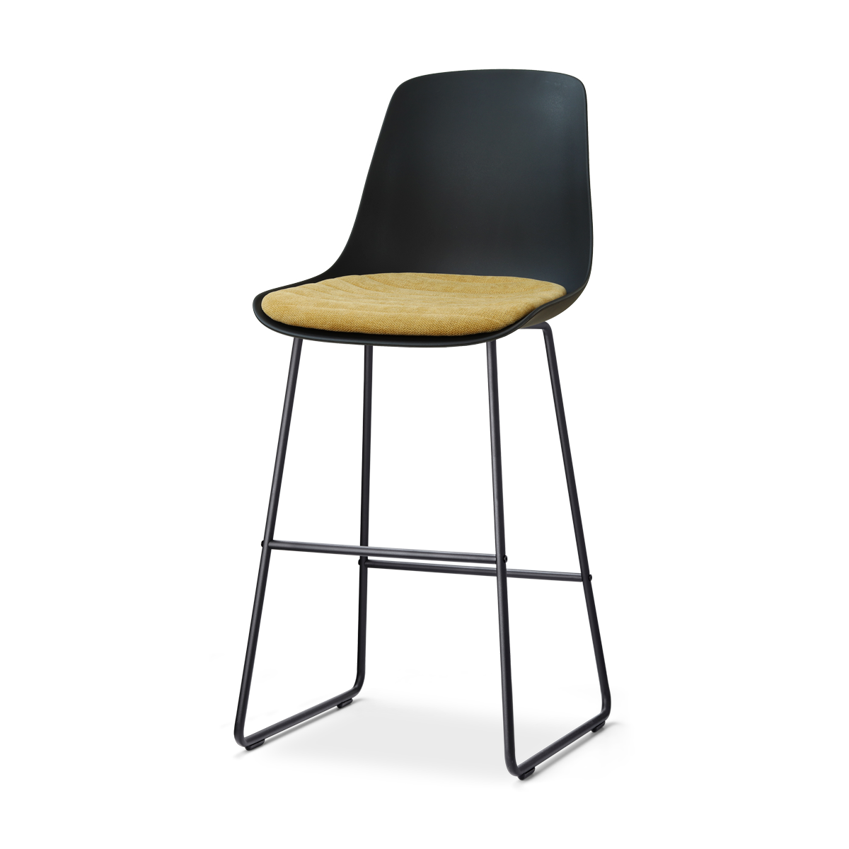 Nolon Nino-Liv barkruk zwart met warm oker zitkussen - zwart onderstel - 75 cm