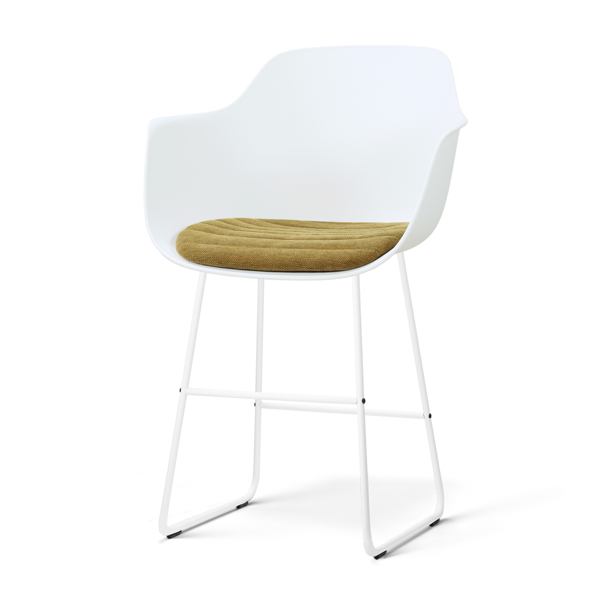 Nolon Nino-Liz barkruk wit met mosgroen zitkussen - wit onderstel - 65 cm