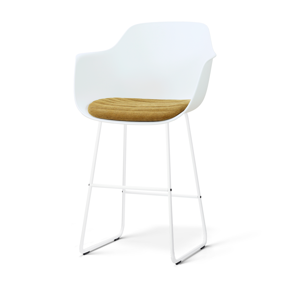 Nolon Nino-Liz barkruk wit met mosgroen zitkussen - wit onderstel - 75 cm