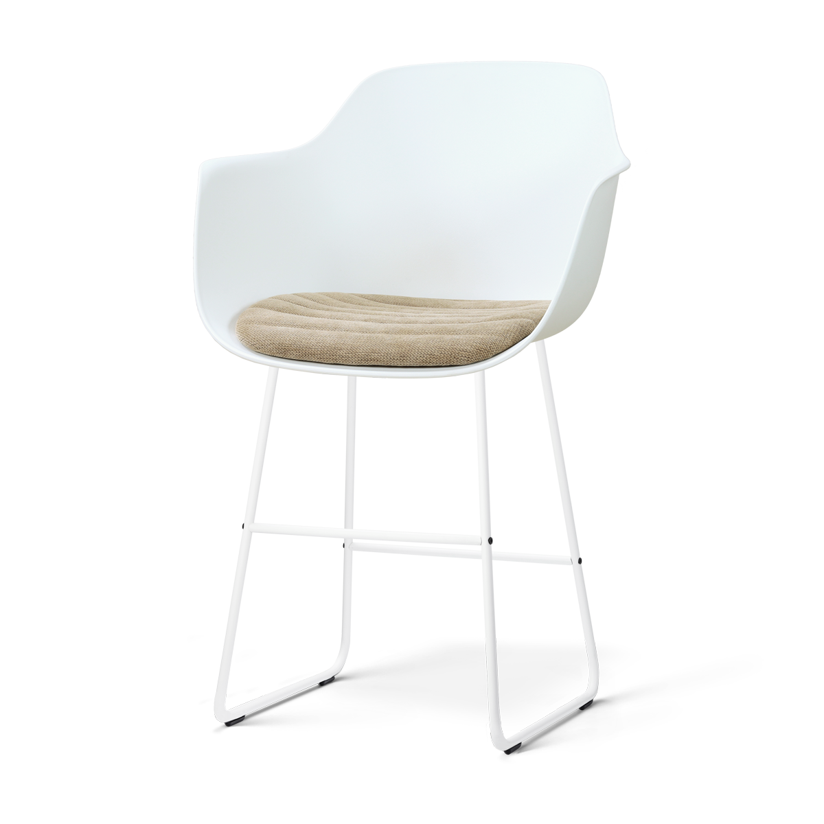 Nolon Nino-Liz barkruk wit met nougatbruin zitkussen - wit onderstel - 65 cm