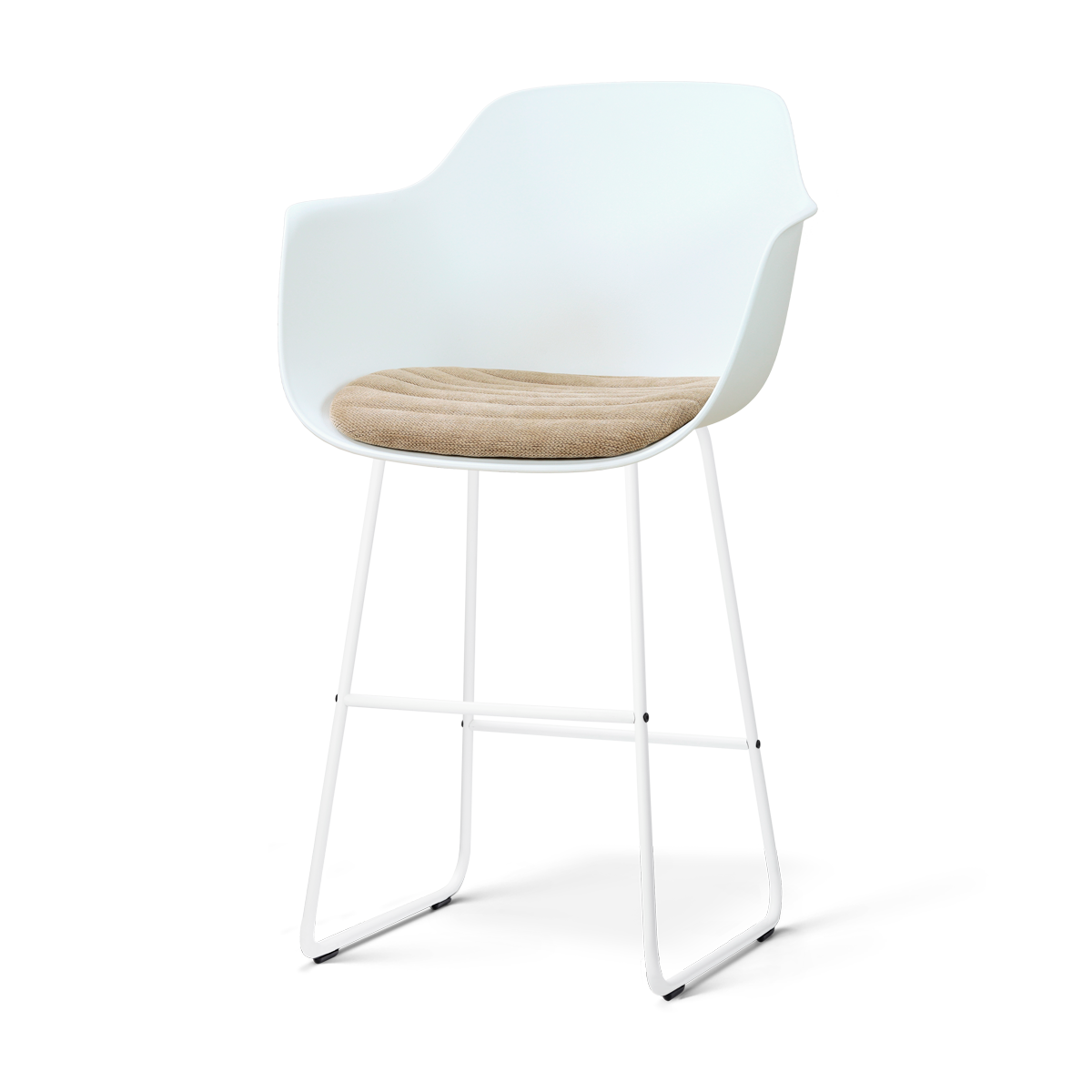 Nolon Nino-Liz barkruk wit met nougatbruin zitkussen - wit onderstel - 75 cm