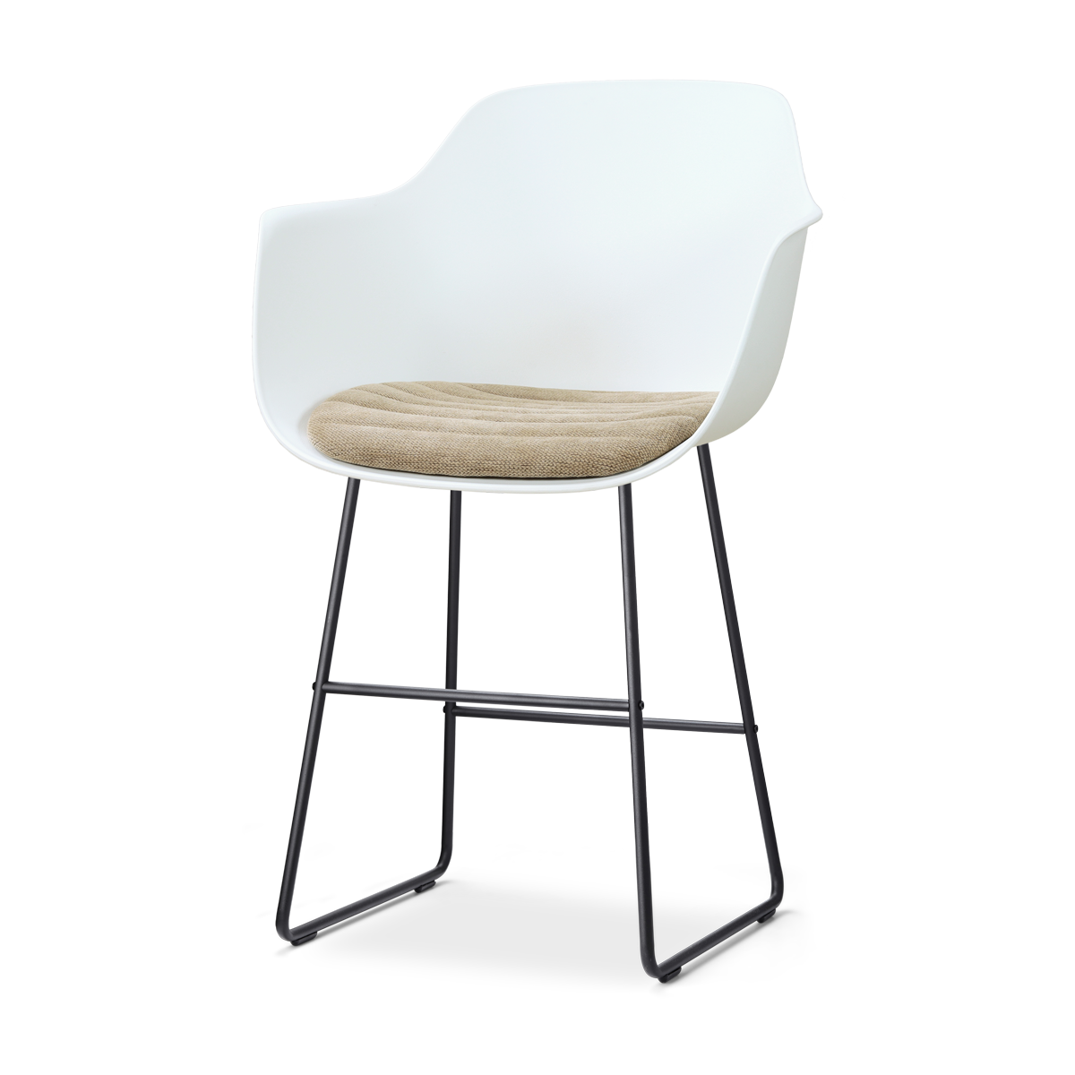 Nolon Nino-Liz barkruk wit met nougatbruin zitkussen - zwart onderstel - 65 cm