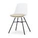 Noa-Liv eetkamerstoel wit met nougatbruin zitkussen - zwart onderstel