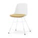 Noa-Liv eetkamerstoel wit met warm oker zitkussen - wit onderstel