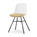 Noa-Liv eetkamerstoel wit met warm oker zitkussen - zwart onderstel