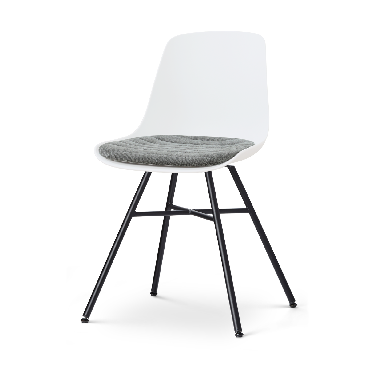 Nolon Noa-Liv eetkamerstoel wit met zeegrijs zitkussen - zwart onderstel