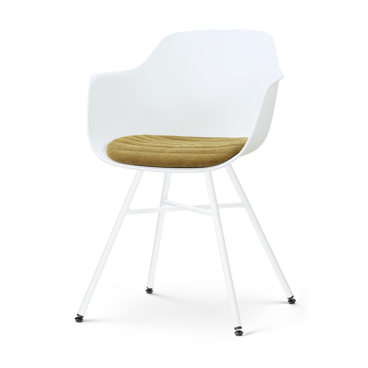 Nolon Noa-Liz eetkamerstoel wit met mosgroen zitkussen - wit onderstel