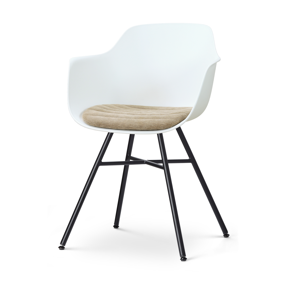 Nolon Noa-Liz eetkamerstoel wit met nougatbruin zitkussen - zwart onderstel