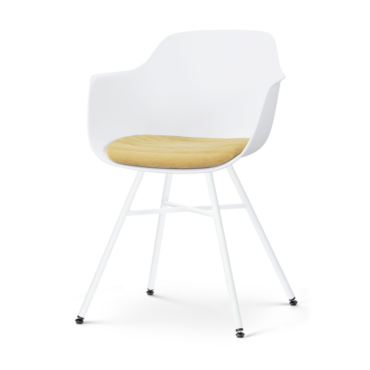 Nolon Noa-Liz eetkamerstoel wit met warm oker zitkussen - wit onderstel
