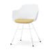 Noa-Liz eetkamerstoel wit met warm oker zitkussen - wit onderstel