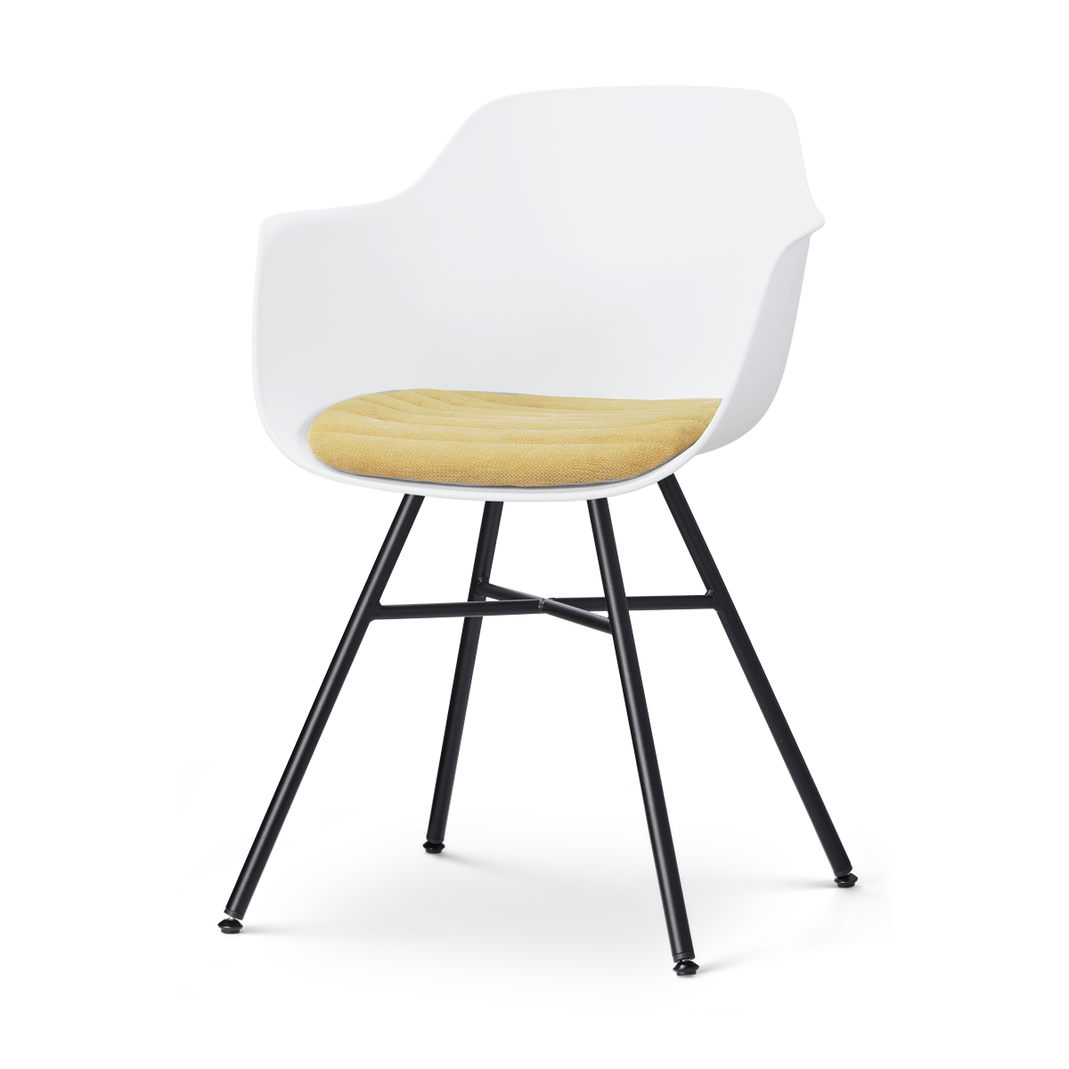 Nolon Noa-Liz eetkamerstoel wit met warm oker zitkussen - zwart onderstel