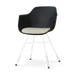 Noa-Liz eetkamerstoel zwart met naturelbeige zitkussen - wit onderstel