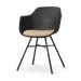 Noa-Liz eetkamerstoel zwart met nougatbruin zitkussen - zwart onderstel