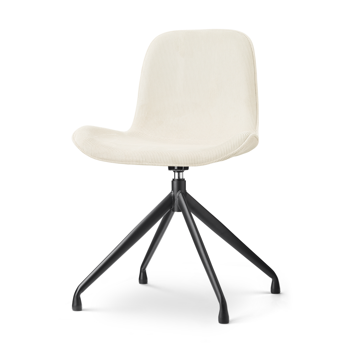 Nola-Fé draaibare eetkamerstoel rib beige - zwart onderstel