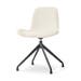Nola-Fé draaibare eetkamerstoel rib beige - zwart onderstel