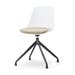 Nola-Liv draaibare eetkamerstoel wit met nougatbruin zitkussen - zwart onderstel