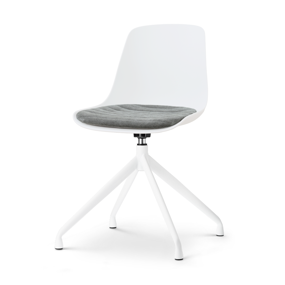Nolon Nola-Liv draaibare eetkamerstoel wit met zeegrijs zitkussen - wit onderstel