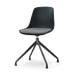 Nola-Liv draaibare eetkamerstoel zwart met zeegrijs zitkussen - zwart onderstel
