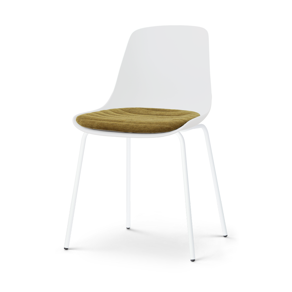 Nolon Nora-Liv eetkamerstoel wit met mosgroen zitkussen - wit onderstel