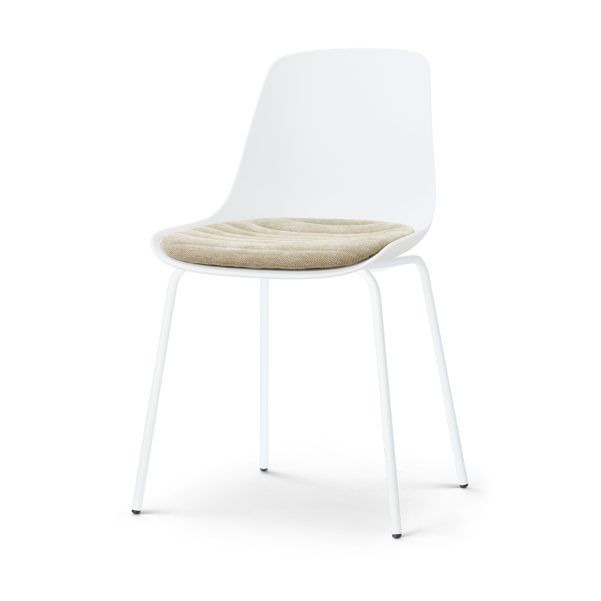 Nolon Nora-Liv eetkamerstoel wit met nougatbruin zitkussen - wit onderstel