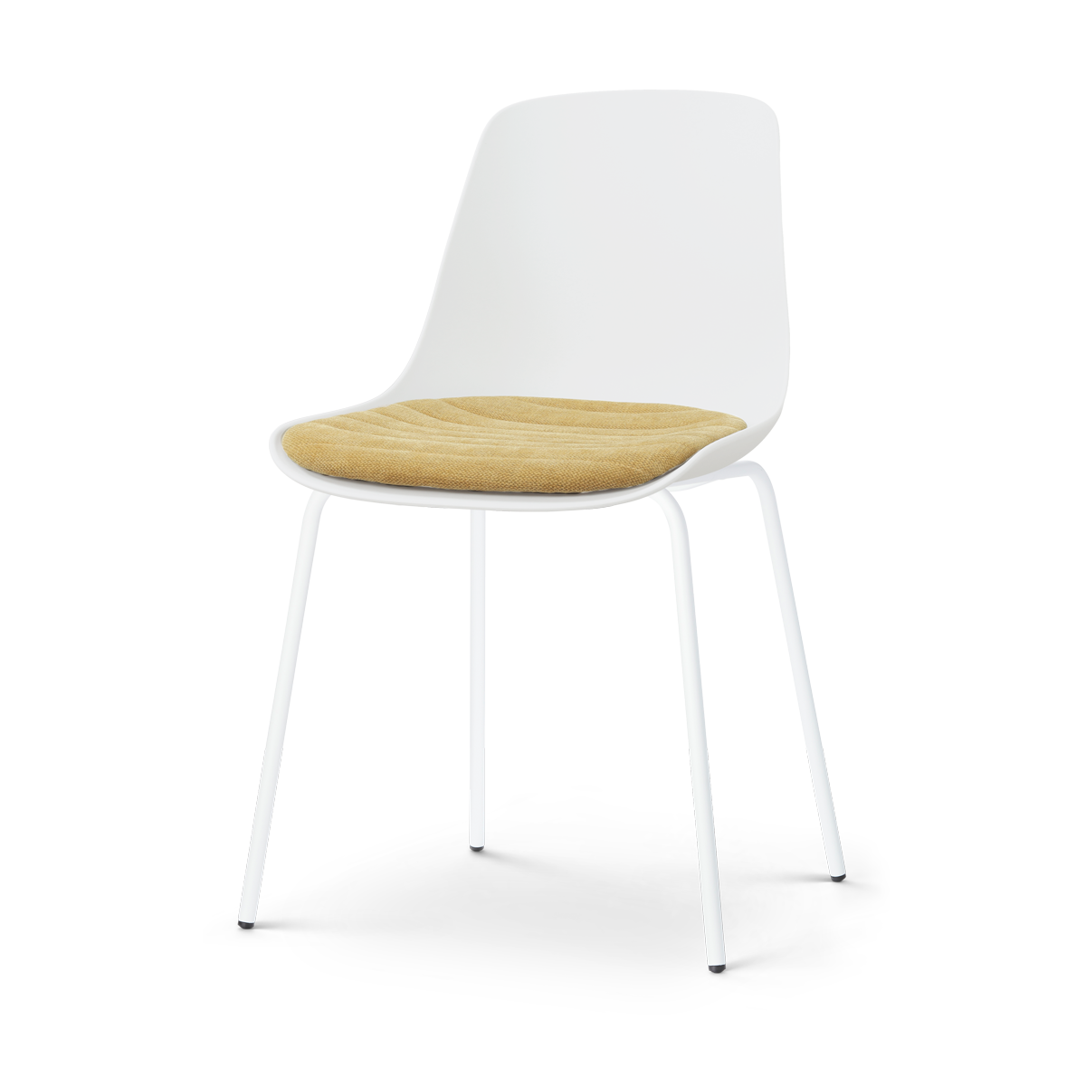Nolon Nora-Liv eetkamerstoel wit met warm oker zitkussen - wit onderstel