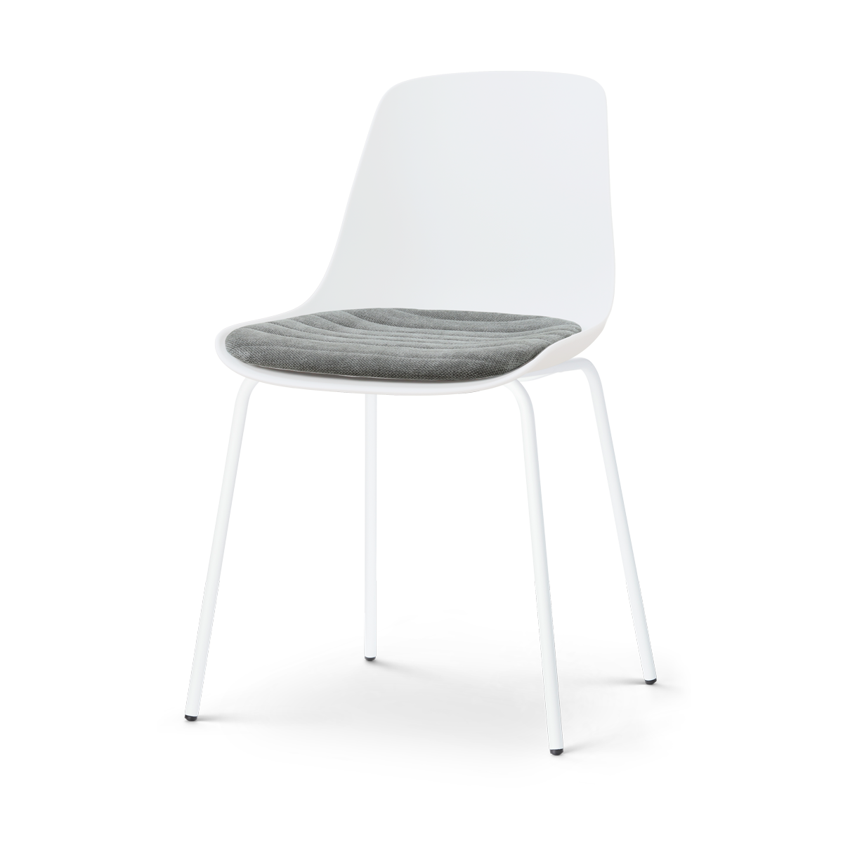 Nolon Nora-Liv eetkamerstoel wit met zeegrijs zitkussen - wit onderstel