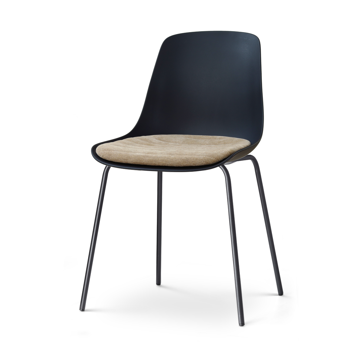 Nolon Nora-Liv eetkamerstoel zwart met nougatbruin zitkussen - zwart onderstel