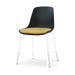 Nora-Liv eetkamerstoel zwart met warm oker zitkussen - wit onderstel