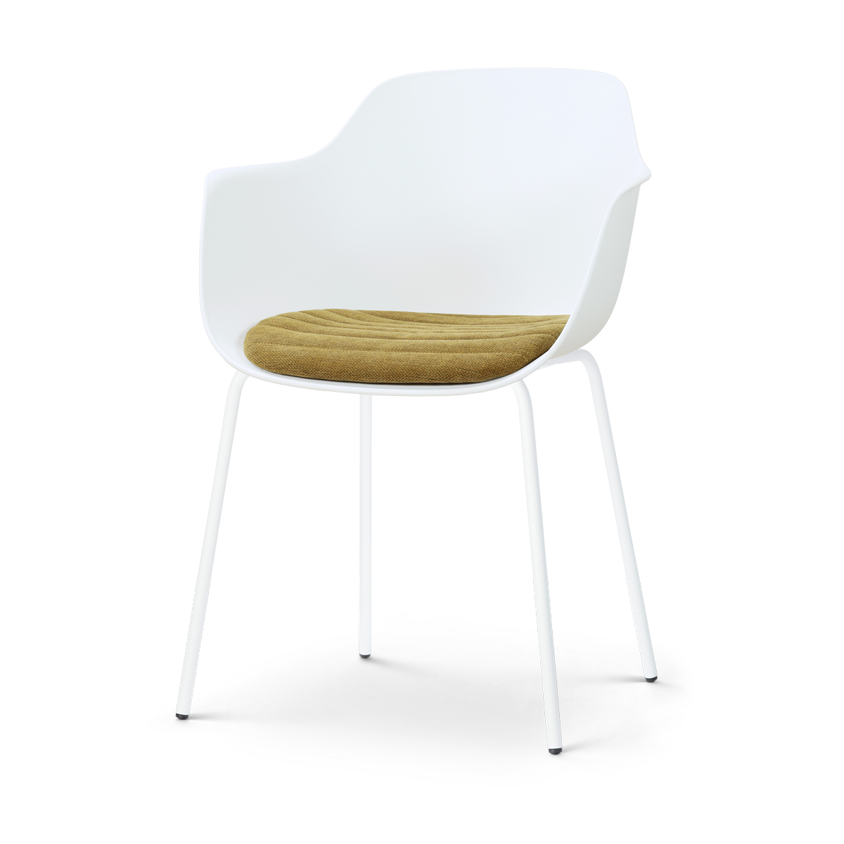 Nolon Nora-Liz eetkamerstoel wit met mosgroen zitkussen - wit onderstel